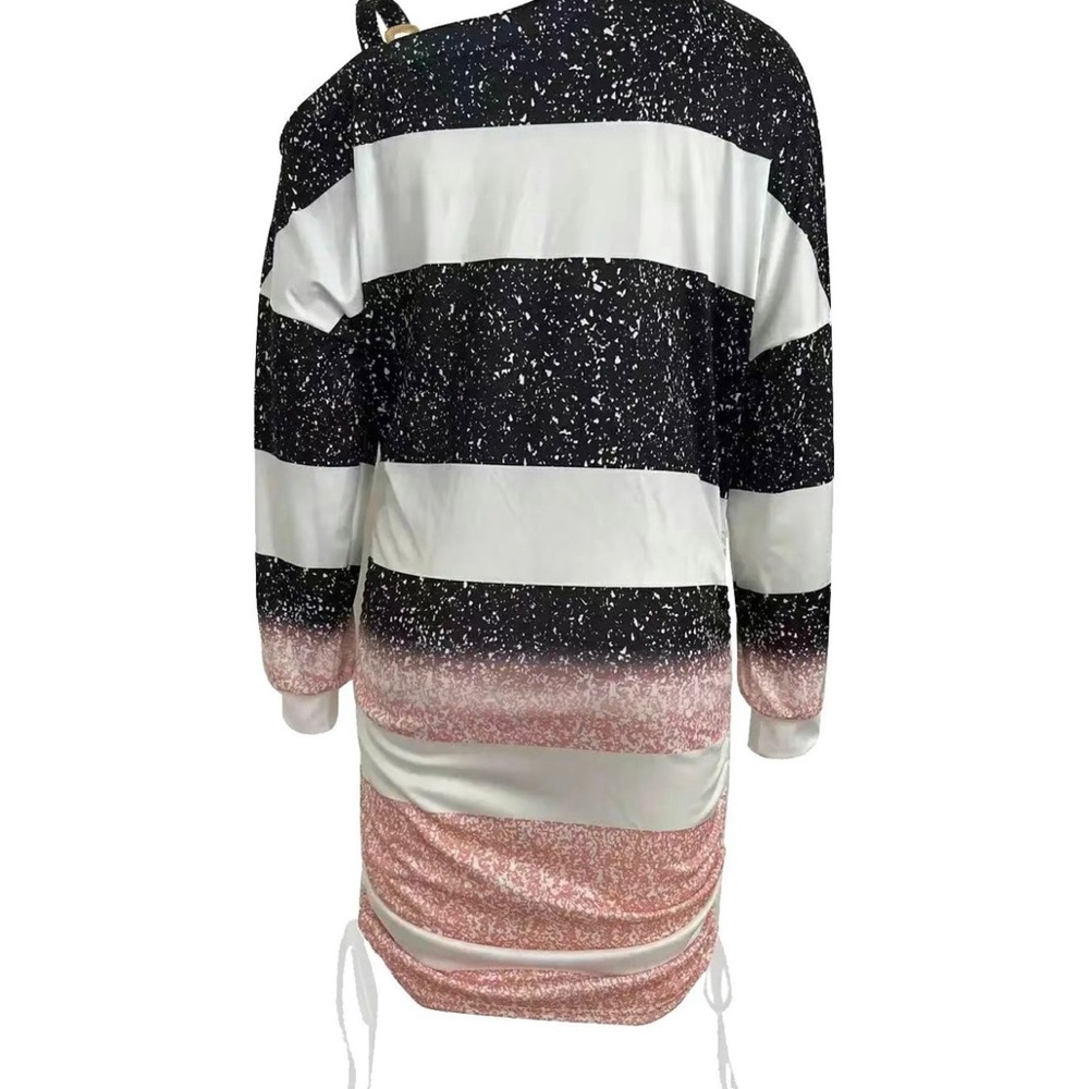Chic Striped Off-Shoulder Dress - Picture 2 of 3